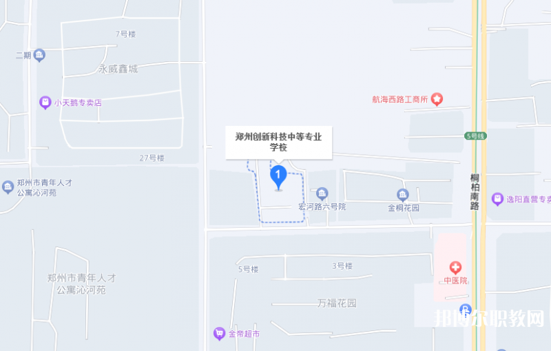 鄭州創新科技中等專業學校地址，乘車路線