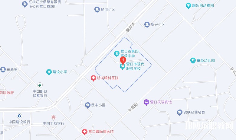 營口市現代服務學校地址，乘車路線